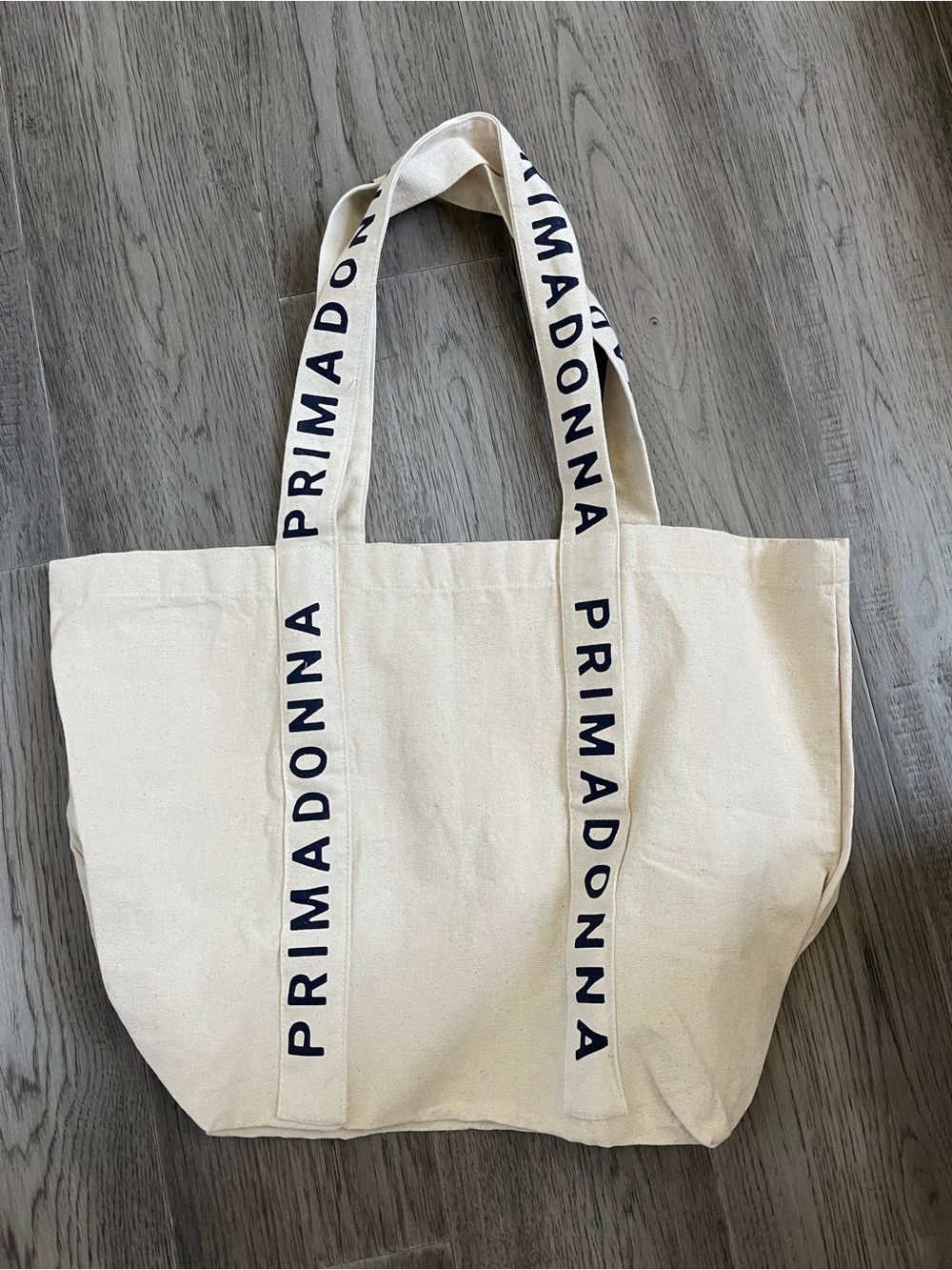 Prima Donna Cream Canvas Tote with Logo Straps